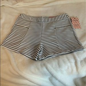 Navy and White Striped Shorts